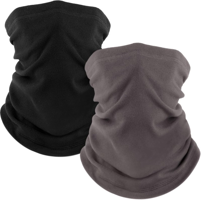 Fuinloth 2 Pack Winter Neck Gaiter, Fleece Warmer Scarf Cold Weather Face Mask Cover for Men/Women - Image 1